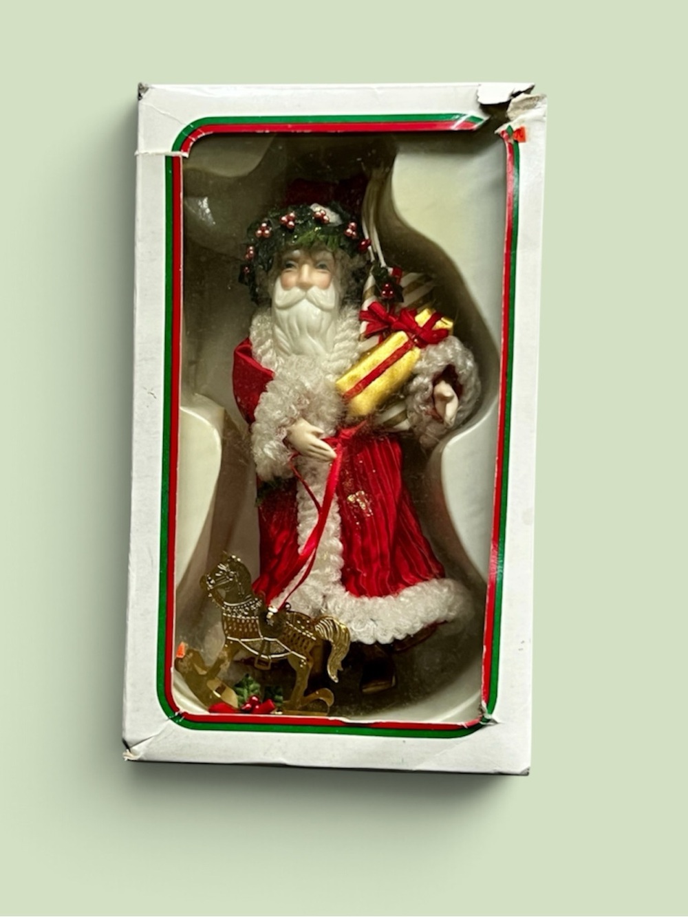 Vintage Kurt Adler Santa's World Ornament with Box